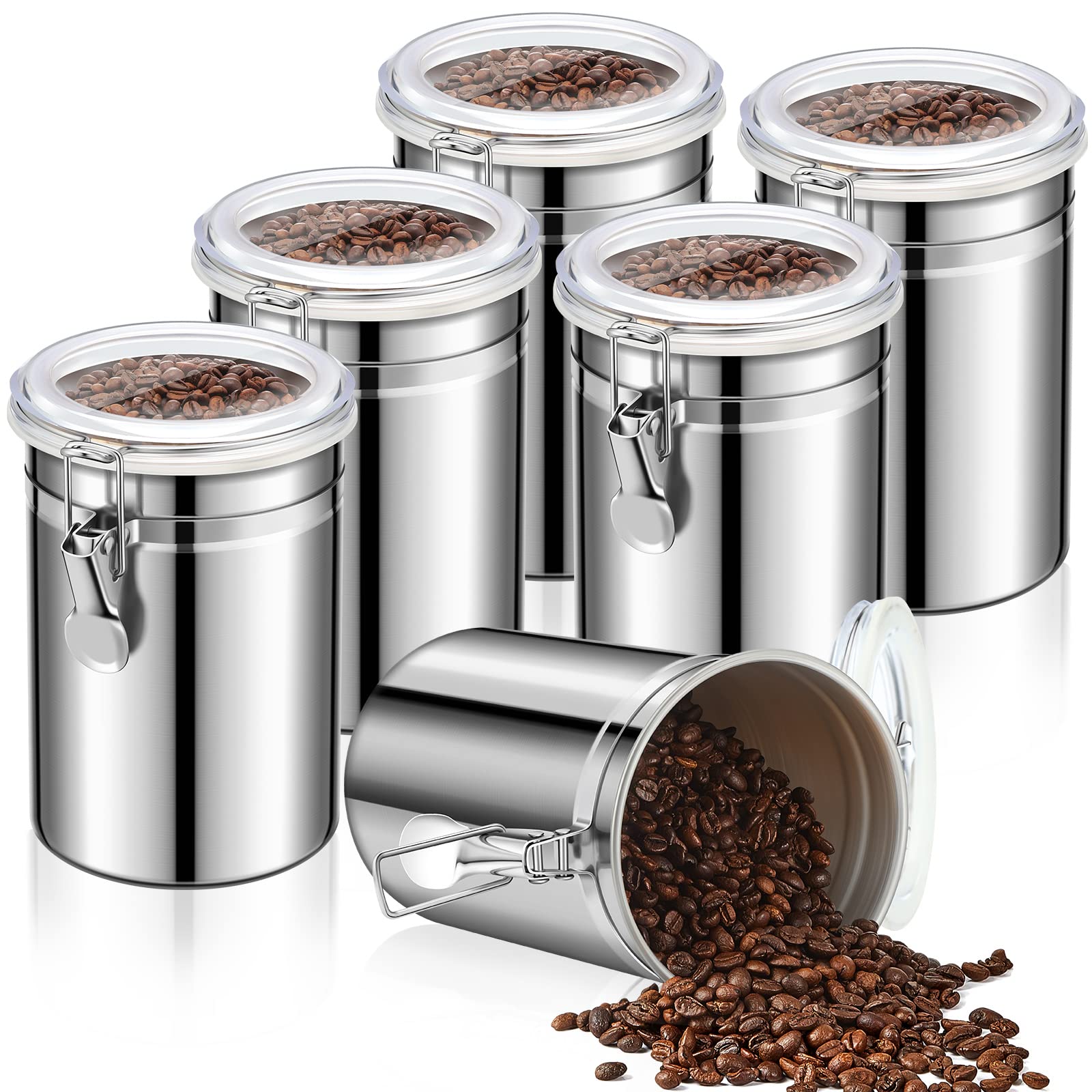 Amazon.com: Lallisa 12 Pcs Stainless Steel Kitchen Canister 62 fl